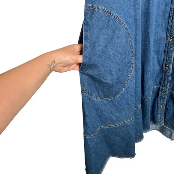 Anthropologie Pilcro Denim Sleeveless Halter Swing Midi Dress Women's Size XL - Picture 6 of 9